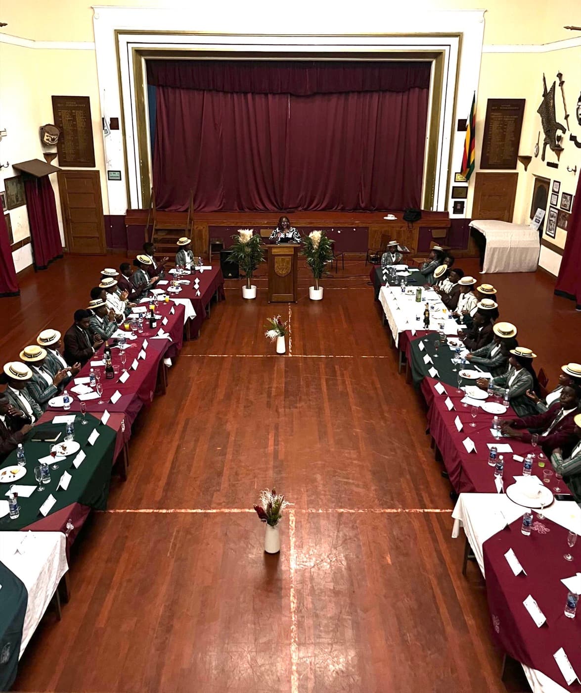 Miriro Munodawafa speaking at a school formal dinner